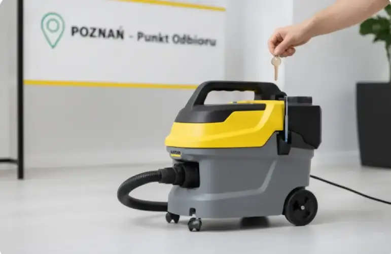 Punkt odbioru odkurzaczy piorących Karcher w Poznaniu – sprzęt gotowy do wynajmu.